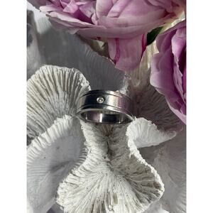 925 Sterling Silver Diamond Ring Size 9